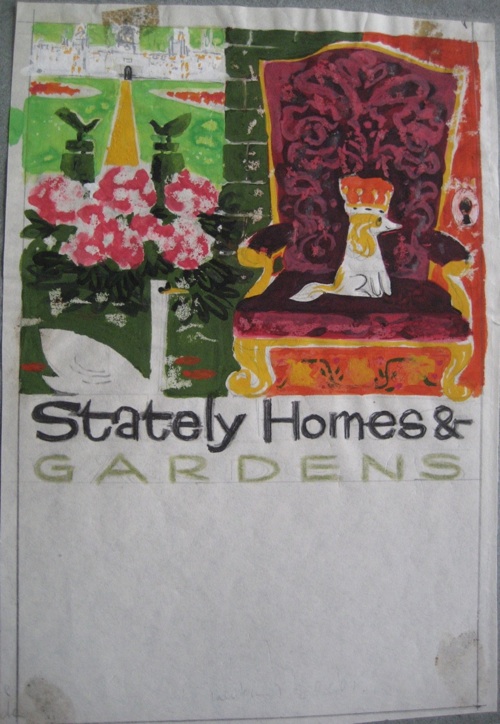 Coach poster sketch stately homes and gardens daphne padden oxfam archive