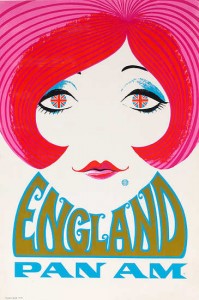 vintage 1960s Pan Am poster womans face