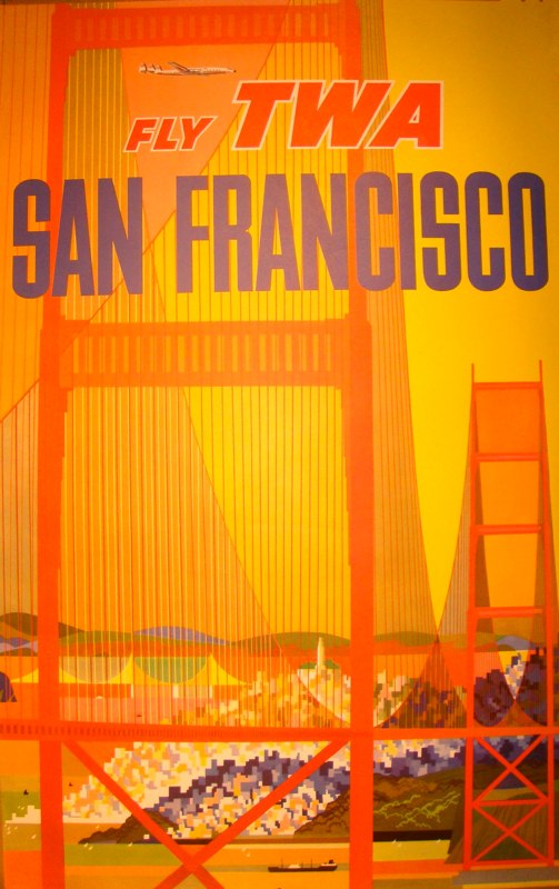 David Klein vintage TWA travel posters San Francisco