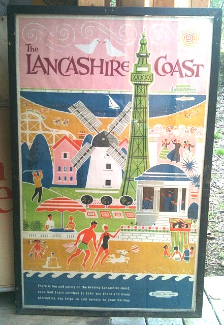 Vintage Daphne Padden British Railways poster Lancashire Blackpool tower.