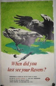 Richard Barrett Talbot Kelly ravens poster vintage London Transport 1960