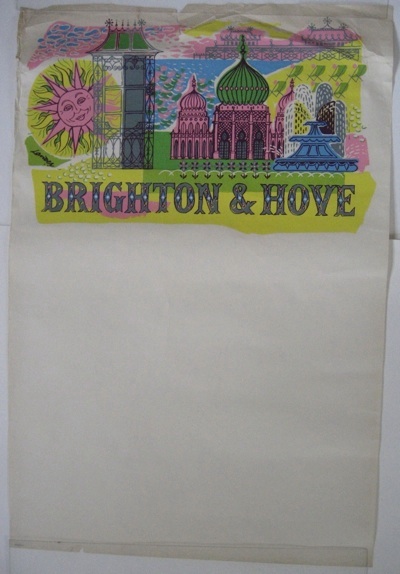Vintage coach poster brighton and hove 1950s