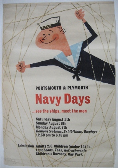 Vintage coach poster portsmouth navy days
