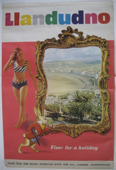 Llandudno tourist information poster 1950s vintage seaside