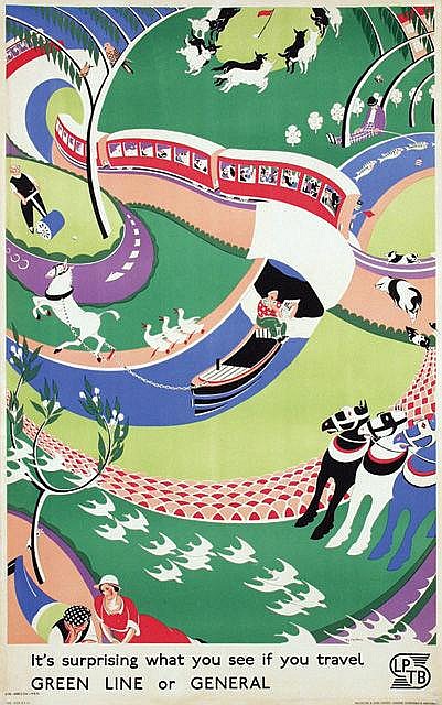 Roy Meldrum vintage London Transport poster Green Line 1933