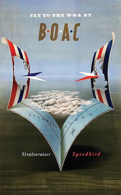 Abram Games vintage 1949 airline poster BOAC