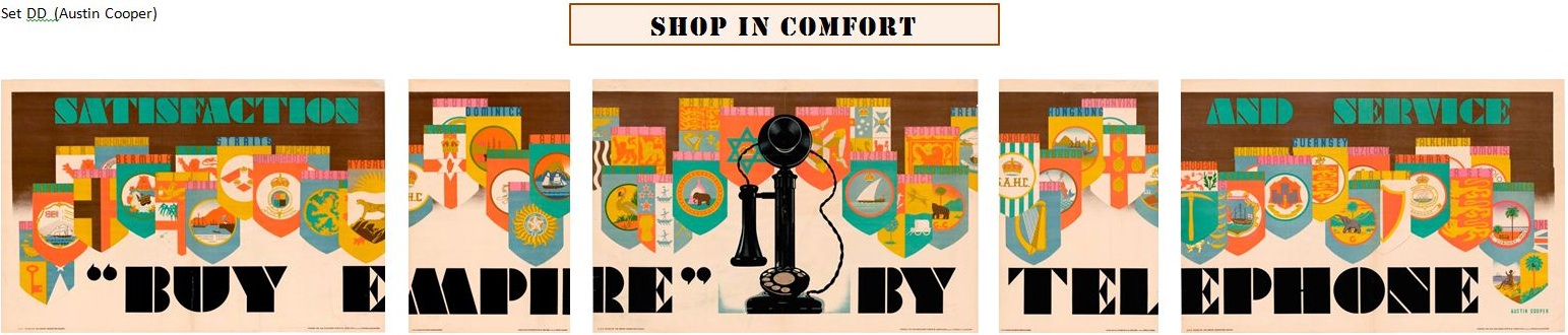 Austin Cooper vintage Empire Marketing Board poster set Order by Telephone