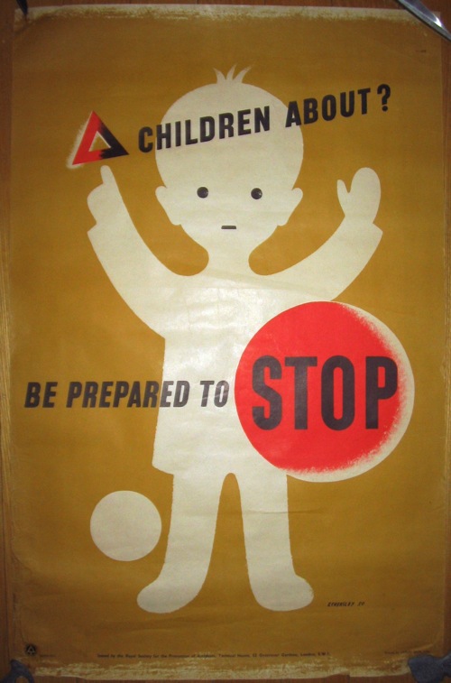 vintage Rospa child road safety poster tom eckersley