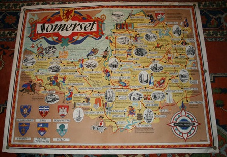 Vintage British Railways map poster somerset by bowyer