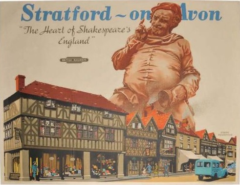 Frank Newbould vintage British Railways poster Stratford on avon 1950s