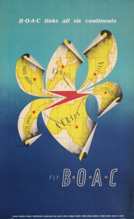 Stan Krol vintage BOAC poster 1950s
