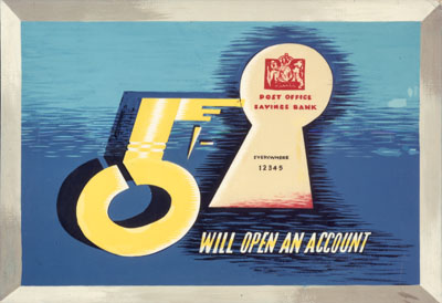 Stan Krol vintage Post Office Savings Bank poster 1960
