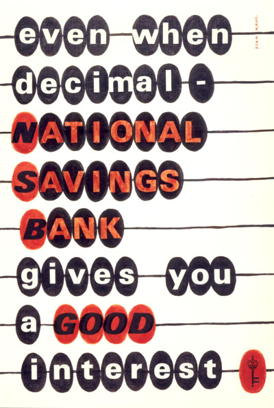 Stan Krol vintage national savings bank poster 1971 decimalisation