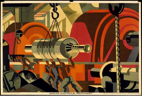 making electrical machinery Vintage Empire marketing board poster Clive Gardiner