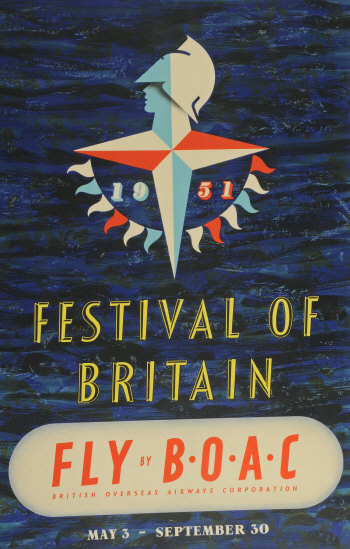 Abram Games vintage poster BOAC festival of Britain Morphets
