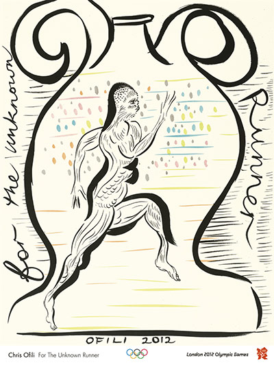 Chris Ofili Olympic poster 2012 London for the unknown runner