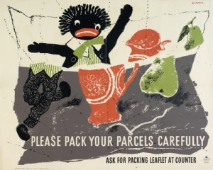 HA Rothholz vintage GPO poster pack parcels golliwog