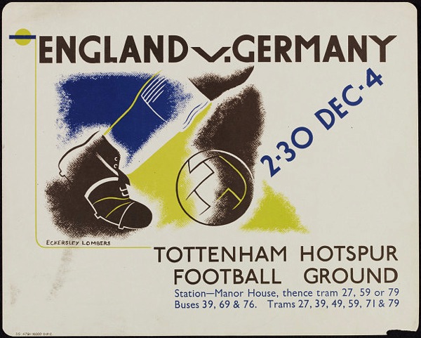1935 vintage London transport poster Eckersley Lombers football