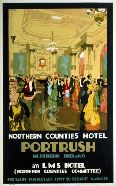 Gordon Nicoll Portrush hotel poster LMS 1932
