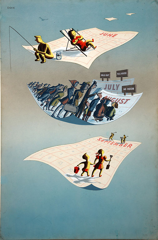 Dorrit Dekk World War Two propaganda poster Staggered Holidays