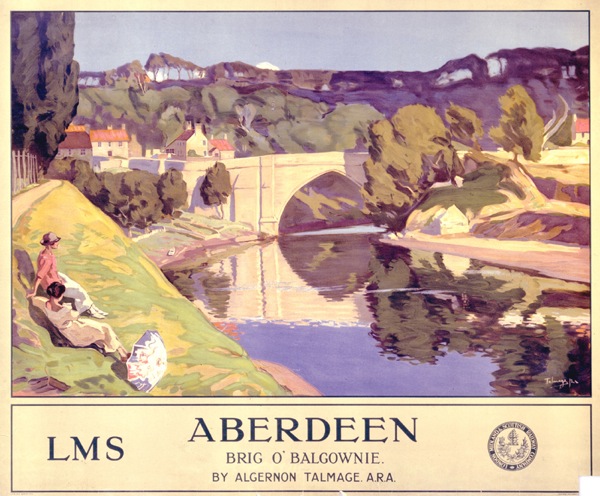 'Aberdeen' by Algernon Mayow Talmage;LMS railway poster, 1924.