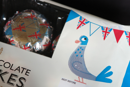 M&S Jubilee packaging for teacakes - pigeon