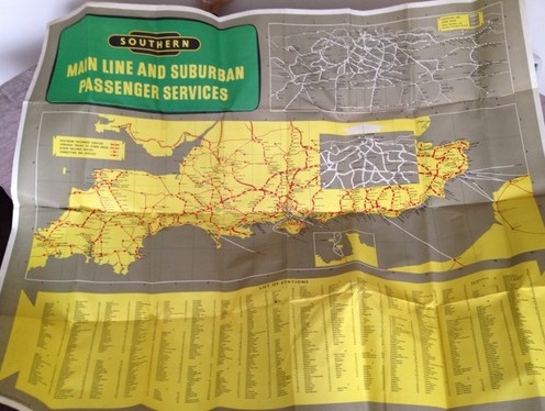 1960s southern region train map thingy