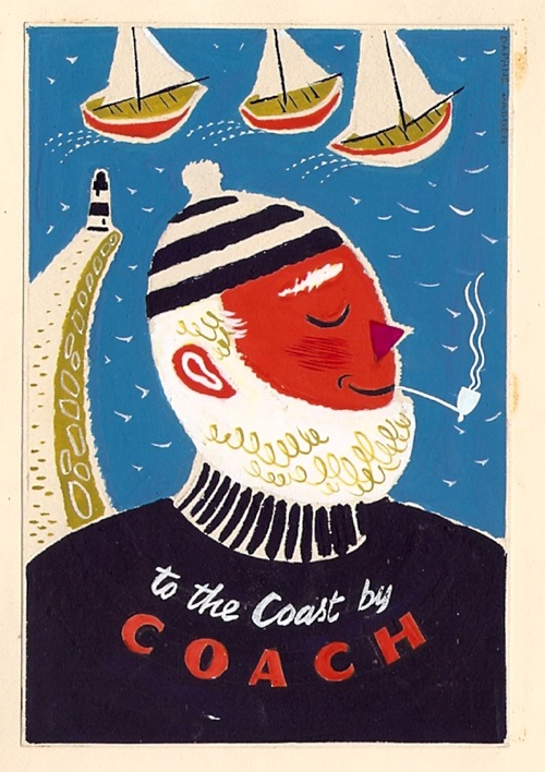 daphne padden design for sailor coach poster 1950s