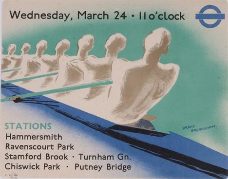 Percy Drake Brookshaw Boat Race poster 1927 London Transport