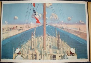 Chas Pears Empire Marketing board poster Suez Canal 1930s