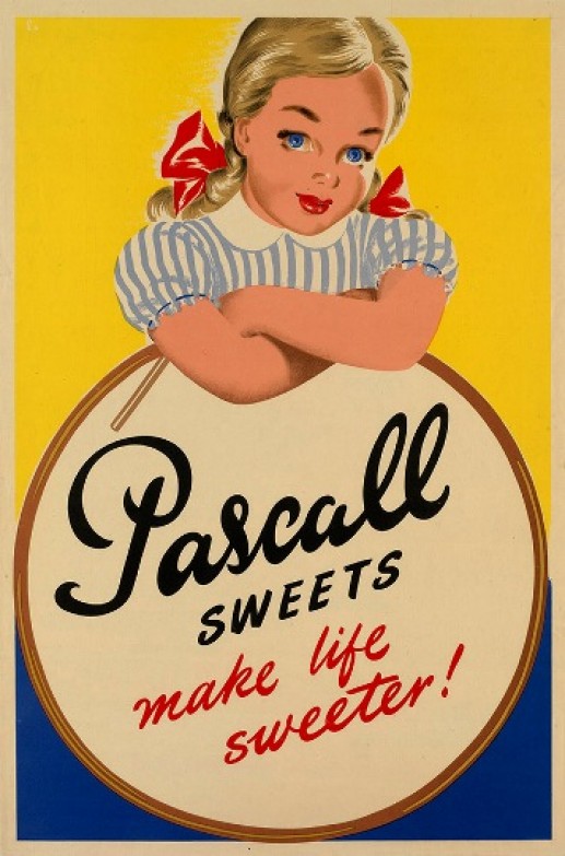 PASCALL SWEETS MAKE LIFE SWEETER 1947 advertising poster