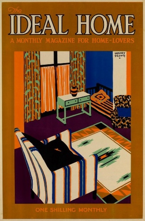 F Godfrey Brown Ideal Home Show exhibition 1930s poster 