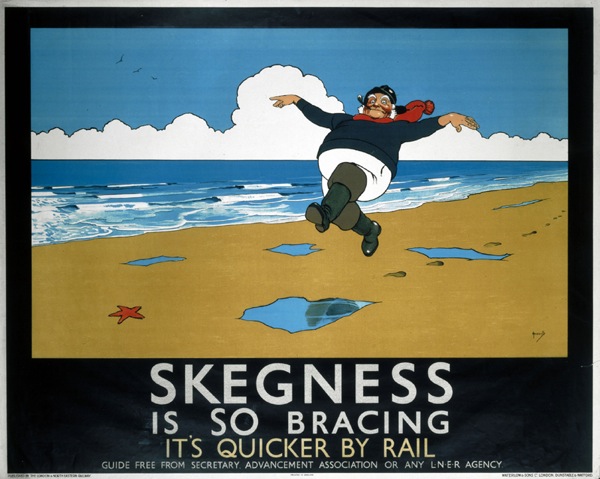 Poster, London & North Eastern Railway, Skegness is So Bracing by John Hassall, 1926. 
