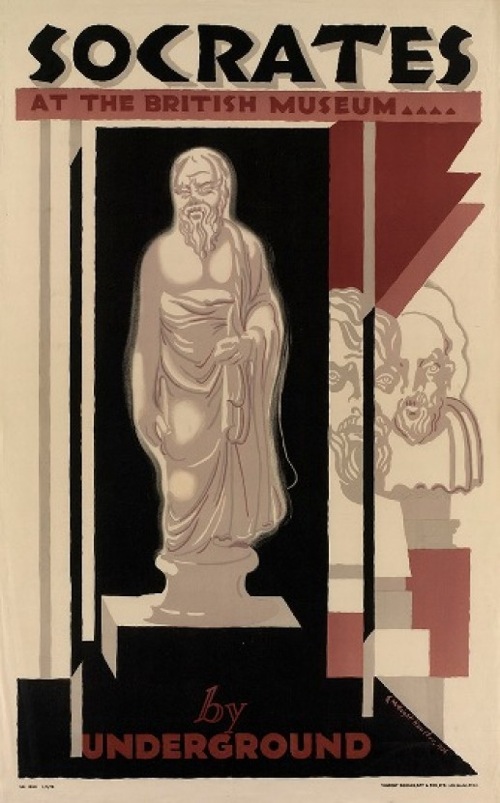 SOCRATES AT THE BRITISH MUSEUM. BY UNDERGROUND 1926 Edward McKnight Kauffer