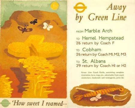 London Transport how sweet I roamed pair poster 1936 Graham Sutherland