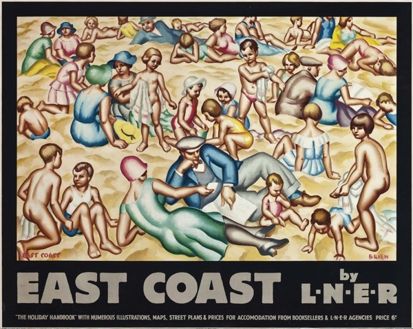 Stanislaus G. Brien  EAST COAST  lithograph in colours poster