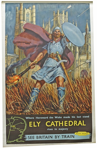 Lance Cattermole Hereward the Wake Ely Cathedral poster 1959 British Railways