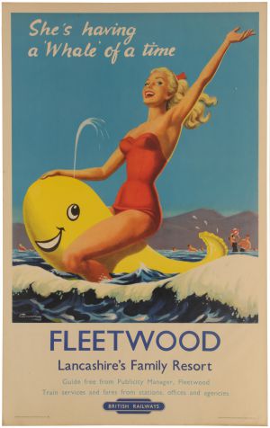 Fleetwood whale British Railways poster Carswell 1950s