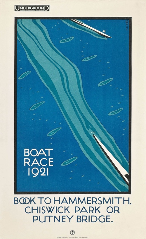Charles Paine (1895-1967)  BOAT RACE  lithograph in colours, 1921 London Transport poster