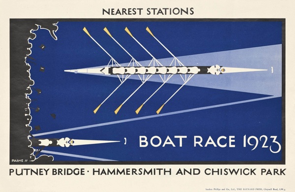 Charles Paine (1895-1967)  BOAT RACE  lithograph in colours, 1923 London Transport poster