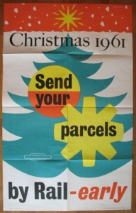 British Railways Christmas poster 1960s send parcels early