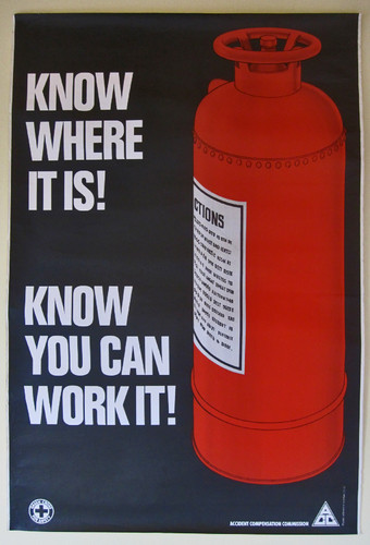 1970s fire extinguisher poster