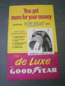 Goodyear deluxe tyres advertising poster