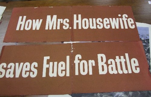 Mrs Housewife Saves Fuel for battle title posters for set world war two propaganda
