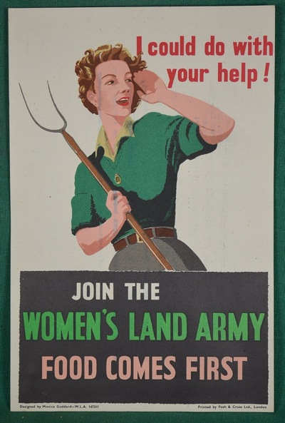 Womens land army world war two propaganda poster uk