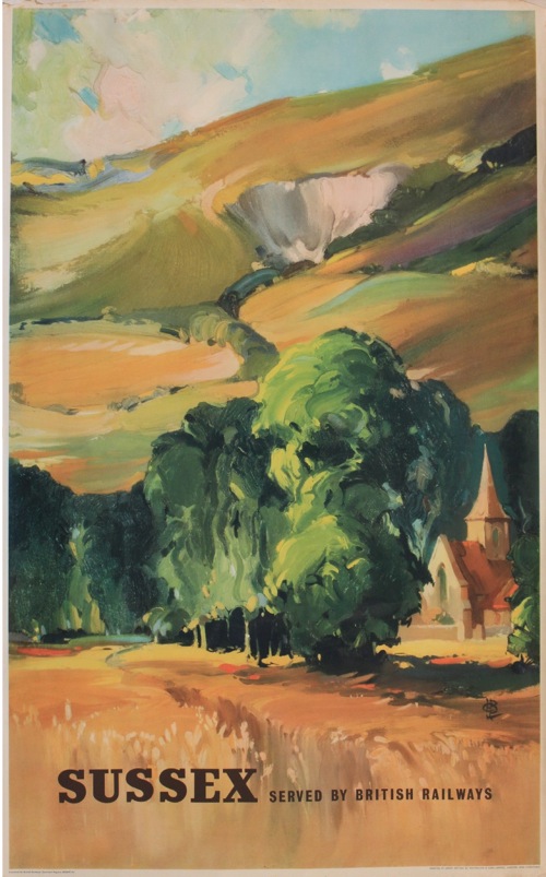 Claude Buckle (1905-1973) Sussex, original poster Ad 6697 printed for BR (SR) by Waterlow circa 1950 