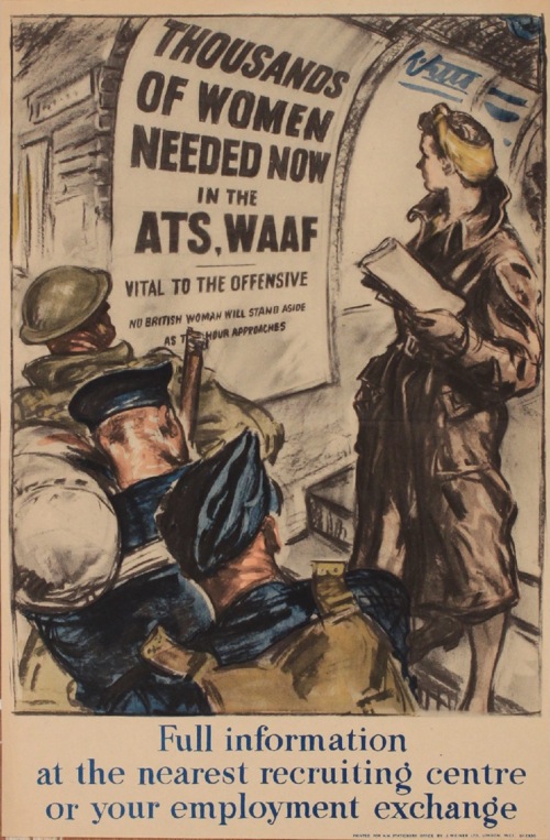 Laura Knight (1877-1970) Thousands of Women Needed Now in the ATS WAAF, original WW2 Home Front poster printed for HMSO 1940