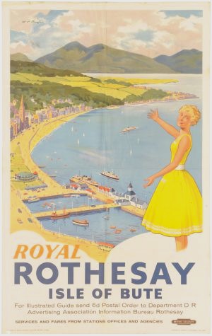 Rothesay Isle of Bute Figis poster British Railways 1950s