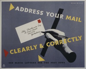 Leonard Beaumont GPO poster address letters clearly and correctly