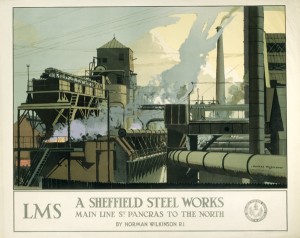 Norman Wilkinson Sheffield Steelworks LMS poster